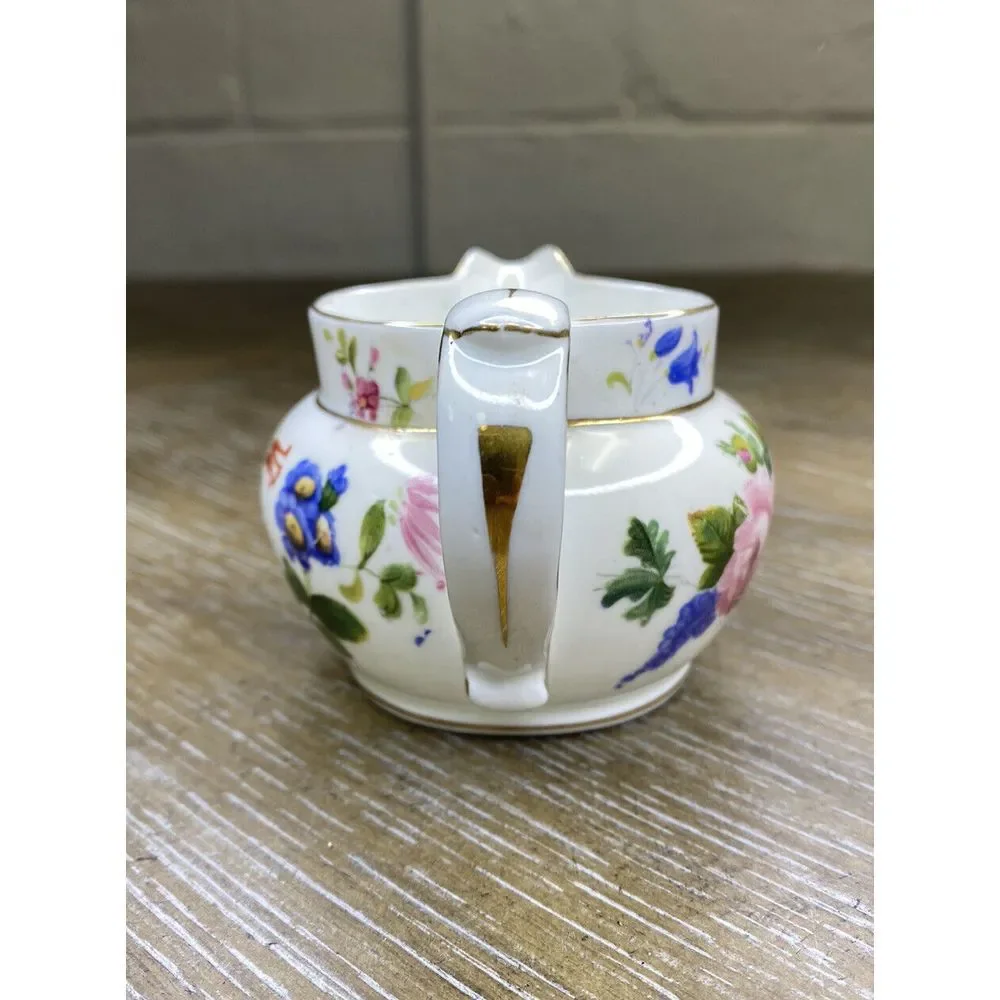 Vintage Grosvenor Ye Old English Creamer Floral Jackson Gosling‎ England Gold